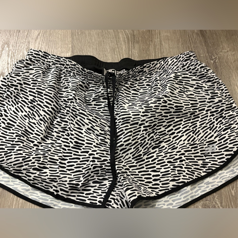 New Balance Black and White Athletic Shorts